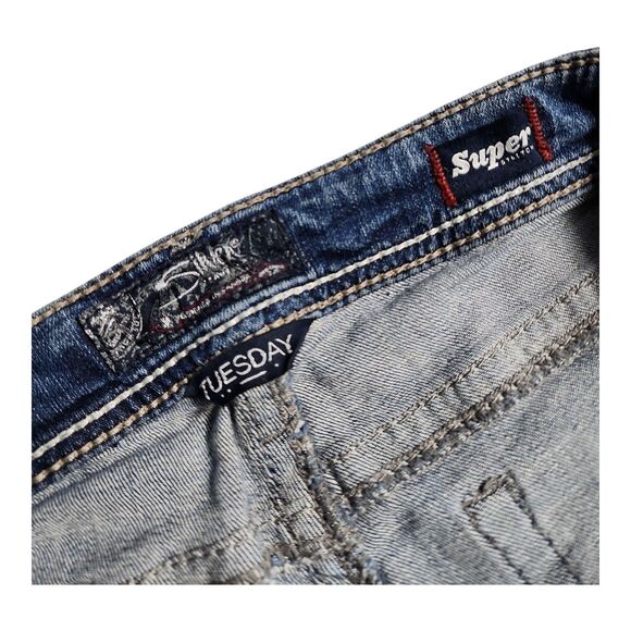 Silver Jeans Low Rise Women's Sz 27 Blue Bootcut Cowgirl Rodeo Denim Y2K Style - Picture 4 of 12